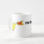 Brandbluskuikens van Doom grappige mok (Voorkant links)