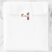 Brandblusser die brandblusapparaten uitzetten Stic Ronde Sticker (Tas)