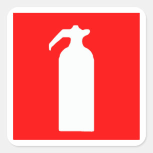 Brandblussers / brandmerken vierkante sticker