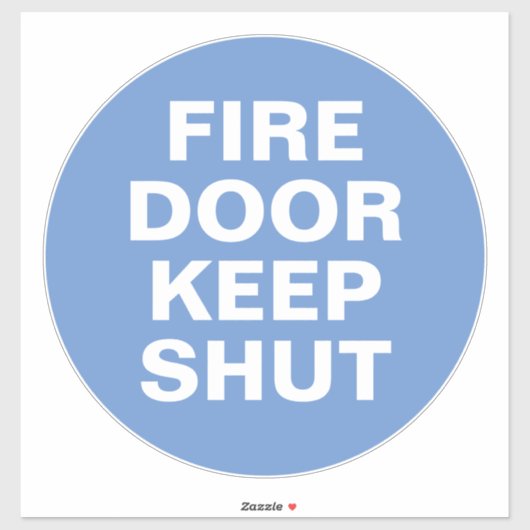 Branddeurteken - Blauw en witteken Sticker (Vel)