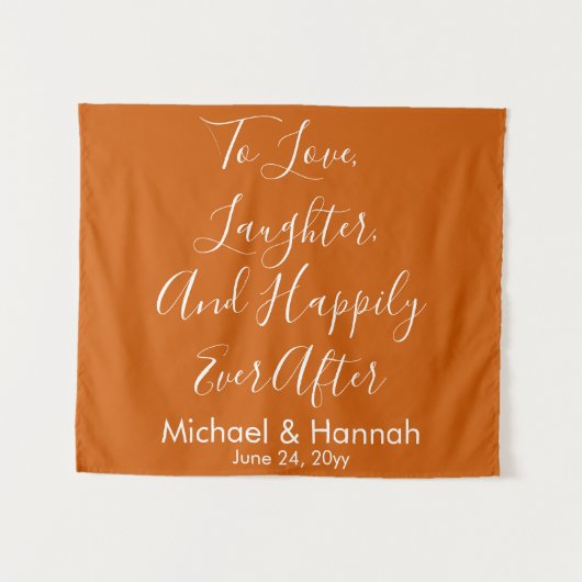 Brande Oranje Boho Wedding Backdrop Receptie Prop Wandkleed (Voorkant (horizontaal))
