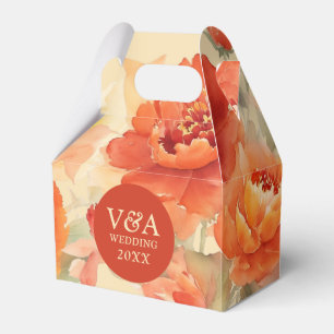 Brande Oranje Floral Wedding Bedankdoosjes