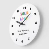 Branded Business Logo and Text Wall Clock Template Grote Klok (Hoek)