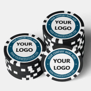 Branded Business Logo en Text Poker Chips Voorbeel