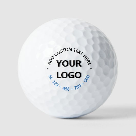 Branded Custom Logo Text Stamp Golf Balls Example Golfballen (Voorkant)