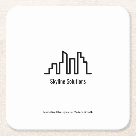 Branded Elegant Zwart-wit Onderzetters Set van 6 (Voorkant)