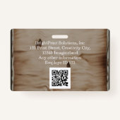 Branded gepersonaliseerde zakelijke onderneming badge (Achterkant)