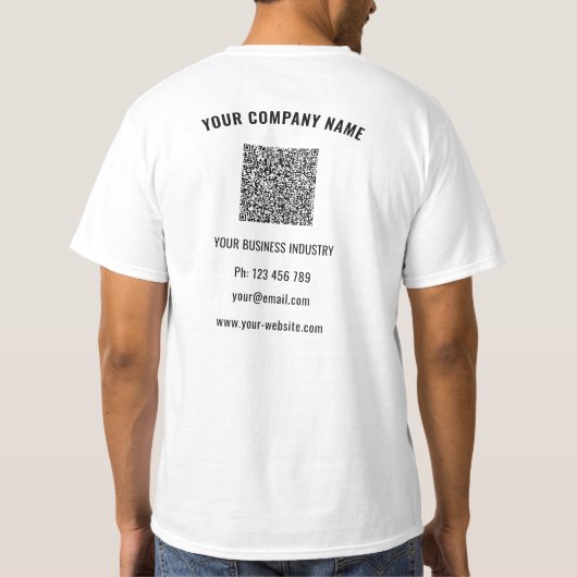 Branded Logo and QR Code Business T-Shirt Template (Dos)