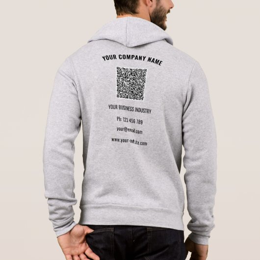 Branded Logo Text QR Code Business Hoodie Template (Achterkant)