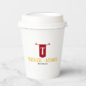 Branded Paper Cup met deksel - 8oz Papieren Bekers (Voorkant)