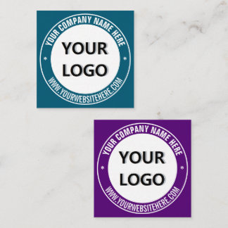 Branded Round Stamp Custom Business Cards Template Vierkante Visitekaartje