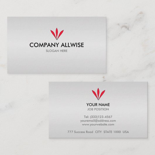 Branded Silver Gradient Visitekaartje (Voorkant / Achterkant)