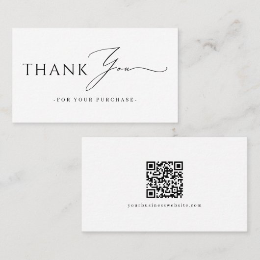 Branded Thank You QR Code website Visitekaartje (Voorkant / Achterkant)