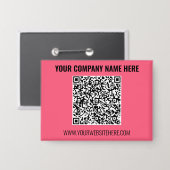 Branded Your QR Code and Text Promotional Button (Voorkant / Achterkant)