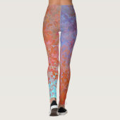 Brandelement Alcoholinkt Abstract Sinaasappel Leggings (Achterkant)