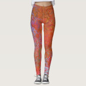 Brandelement Alcoholinkt Abstract Sinaasappel Leggings (Voorkant)