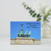 Brandenburg Gate Quadriga in Berlijn, Duitsland Briefkaart (Staand voorkant)