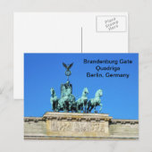 Brandenburg Gate Quadriga in Berlijn, Duitsland Briefkaart (Voorkant / Achterkant)