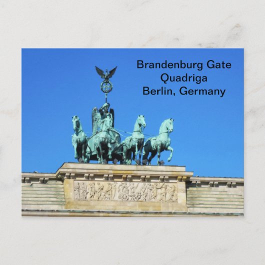 Brandenburg Gate Quadriga in Berlijn, Duitsland Briefkaart (Voorkant)