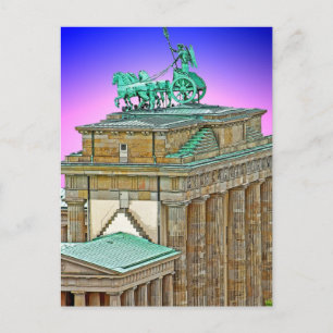 Brandenburger Gate Chariot, Berlijn, Duitsland (bg Briefkaart