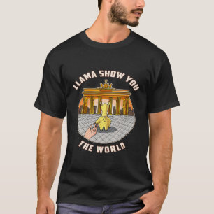 Brandenburgpoort Berlijn Duitsland Lama laat je de T-shirt
