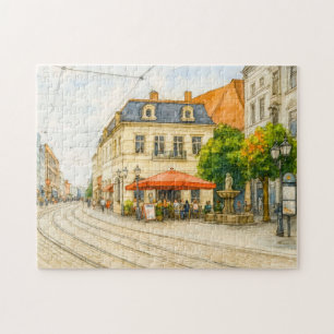 Brandenburgs stadsbeeld aquarell havelland uitzich legpuzzel
