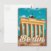 Brandenburgse gate, Berlijnse cartoon Briefkaart (Voorkant / Achterkant)