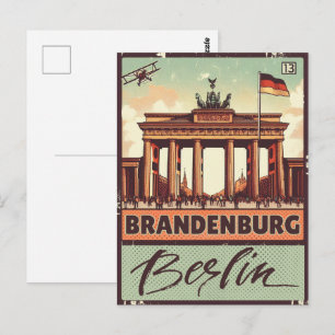 Brandenburgse Poort -Berlijnse poort, Berlijn Vaka Briefkaart