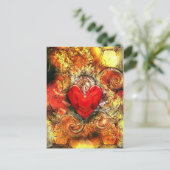 Brandend Hart Briefkaart (Staand voorkant)