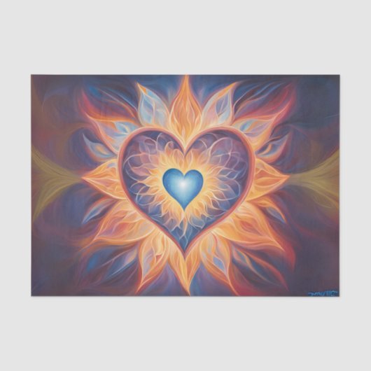 Brandend Hart Decoupage Tissuepapier (Voorkant)