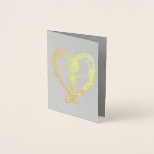 Brandend hart Gouden Folie Print Kaarten