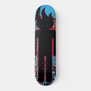 Brandend hoofd skateboard