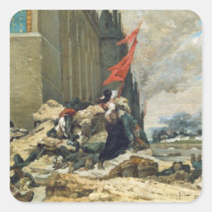 Brandend materiaal van de Tuileries, 1871 Vierkante Sticker