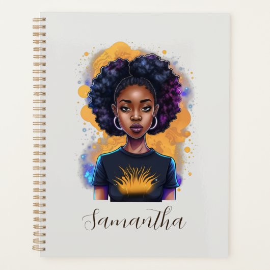 Brandende Afro Vrouw Planner (Voorkant)