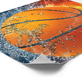 Brandende basketbal poster (Hoek)