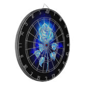 Brandende Blauwe Roos Dartbord (Voorkant Links)