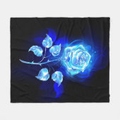 Brandende Blauwe Roos Fleece Deken (Voorkant (Horizontaal))