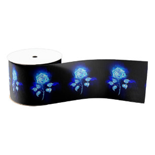 Brandende Blauwe Roos Grosgrain Lint