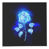 Brandende Blauwe Roos Kubus (Voorkant)