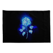 Brandende Blauwe Roos Kussensloop (Achterkant-Rechts)