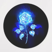 Brandende Blauwe Roos Labels (Design 2)