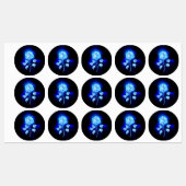 Brandende Blauwe Roos Labels (Vel)