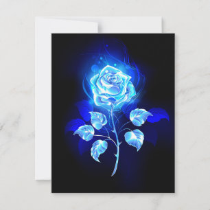 Brandende Blauwe Roos RSVP Kaartje