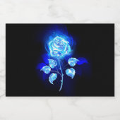 Brandende Blauwe Roos Sparkling Wijnetiket (Enkel label)