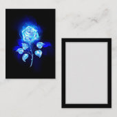 Brandende Blauwe Roos Visitekaartje (Voorkant / Achterkant)