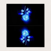 Brandende Blauwe Roos Visitekaartjes (Buitenkant ongevouwen)