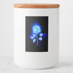 Brandende Blauwe Roos Voedselcontainer Etiket