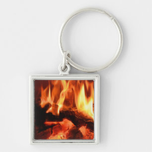 Brandende Fireplace Flames I Sleutelhanger