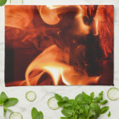 Brandende Fireplace Flames I Theedoek (Gevouwen)