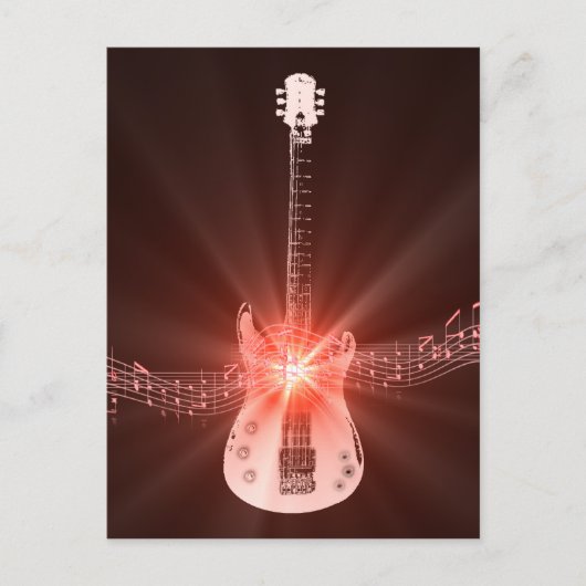 Brandende gitaar briefkaart (Voorkant)